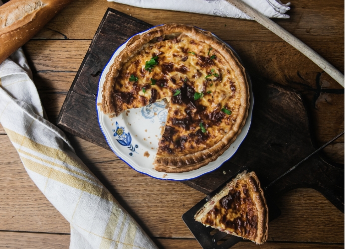 opções de acompanhamento para quiche