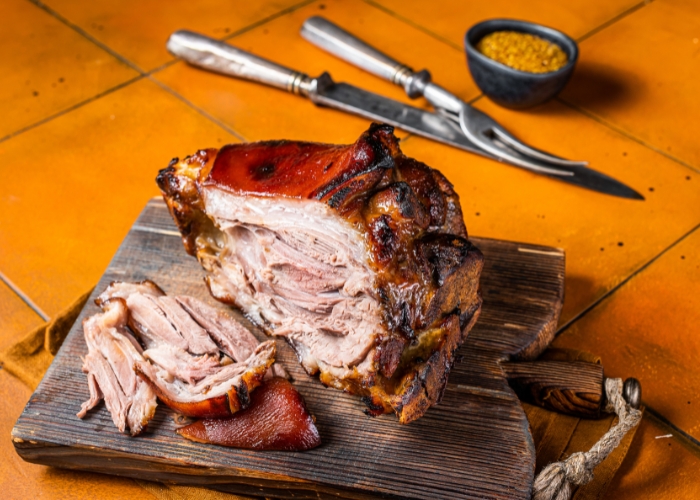 Opções de lanche de pernil